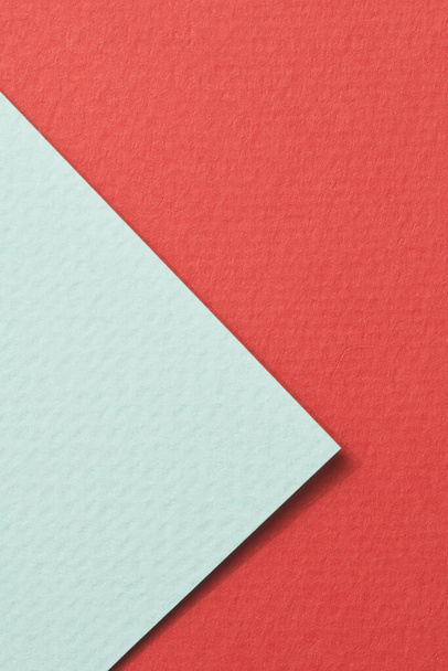 Rough kraft paper background, paper texture mint red colors. Mockup with copy space for text - Fotoğraf, Görsel