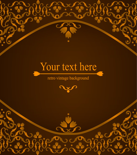 Elegant vintage card, flyer, invitation. template. Design background with ornate floral pattern - Vector, imagen