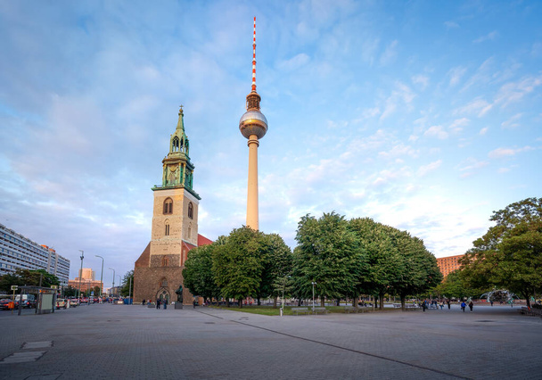 St. Mary Church and TV Tower (Fernsehturm) - Berlin, Germany - Photo, Image