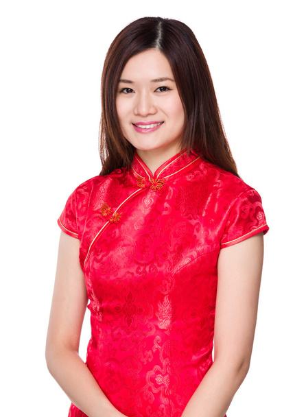 Asiatico donna in rosso abito
 - Foto, immagini