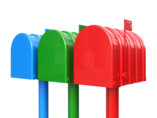 Kleurrijke set van gesloten postvak geïsoleerd - Foto, afbeelding