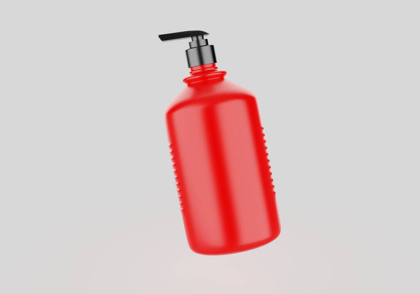 Plastic Bottle with Long Nozzle Mockup isolated on white background. 3d illustration - Foto, Imagem