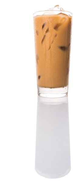 Ice coffee in a glass over white background - Photo, Image