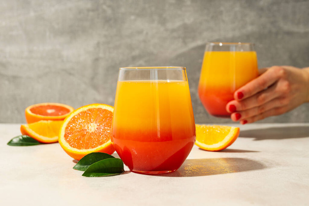 Orange cocktail, concept of fresh delicious summer citrus cocktail - Photo, Image