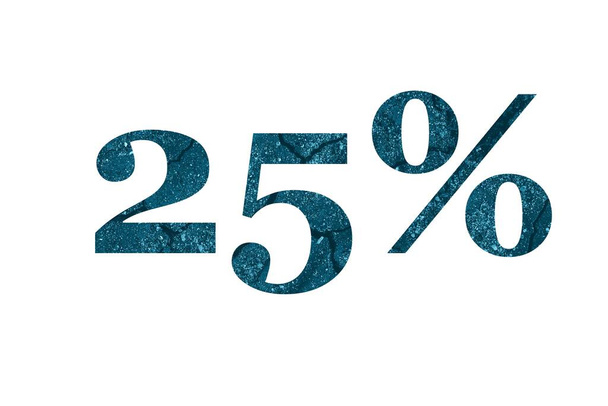 Promotion de vente à rabais de 25 %. 25 % réduction isolé sur fond blanc. Pourcentage de réduction. Vingt-cinq pour cent rabais - Photo, image