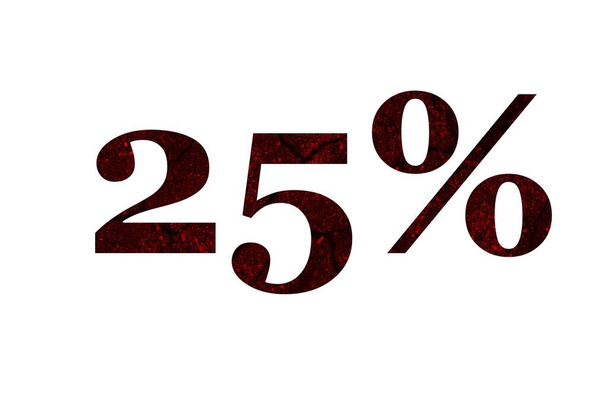 25 відсотків акцій зі знижкою. 25% знижка ізольовано на білому тлі. Відсоткова знижка. Двадцять п'ять відсотків знижки
 - Фото, зображення
