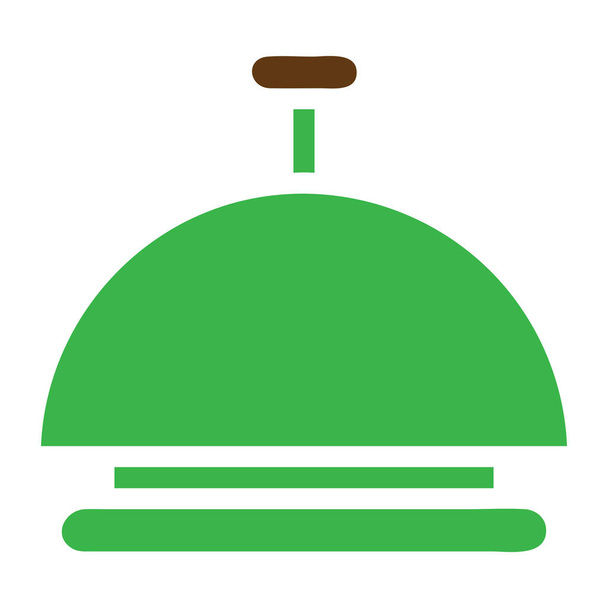 campana icono verde sólido color marrón Pascua ilustración vector elemento y símbolo perfecto. Signo de icono de la colección moderna para la web. - Vector, Imagen
