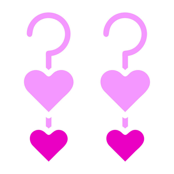 oorbel pictogram solide duocolor roze kleur moeder dag illustratie vector element en symbool perfect. - Vector, afbeelding