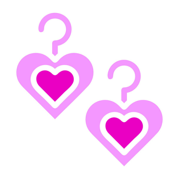 oorbel pictogram solide duocolor roze kleur moeder dag illustratie vector element en symbool perfect. - Vector, afbeelding