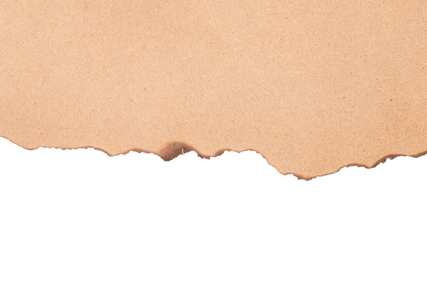 Burn brown paper half isolated on white background with clipping path - Foto, Imagen