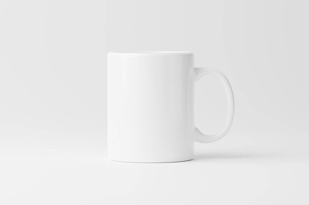 Ceramic Mug Cup For Coffee Tea White Blank 3D Rendering Mockup For Design Presentation - Photo, Image