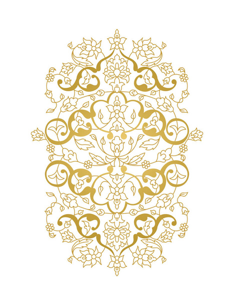 Decorative element for design. Floral ornament in oriental style. Lace decor for birthday and greeting card, wedding invitation element decorative for design card. - Vector, Image