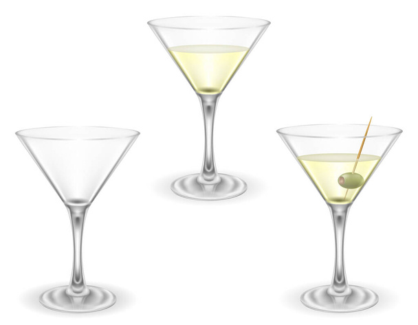 martini cocktail alcoholic drink glass vector illustration isolated on white background - ベクター画像