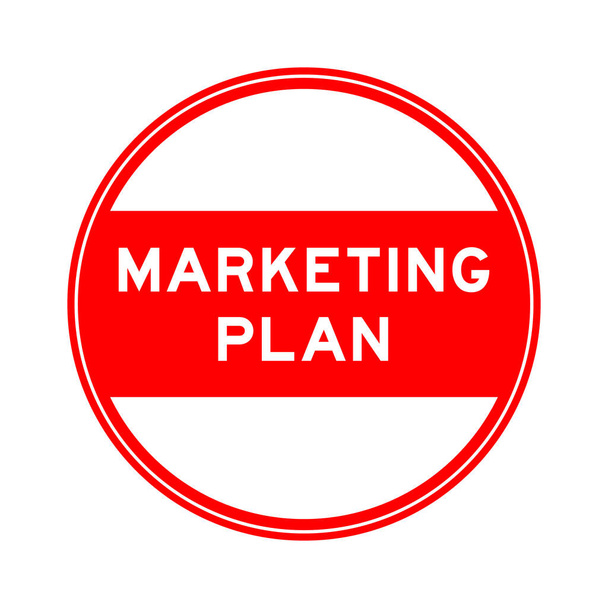 Autocollant de sceau rond de couleur rouge dans le plan de marketing de mot sur fond blanc - Vecteur, image