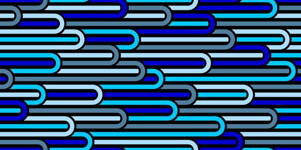 Seamless lines pattern, stripy geometric vector abstract background, linear stripy net, optical maze, web network. Blue color design. - Вектор,изображение