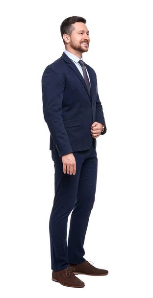 Handsome bearded businessman in suit on white background - Foto, afbeelding