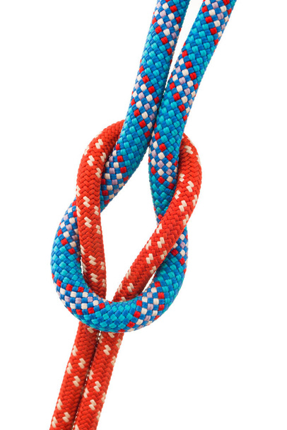 colorful rope knot isolated on white background - Photo, image