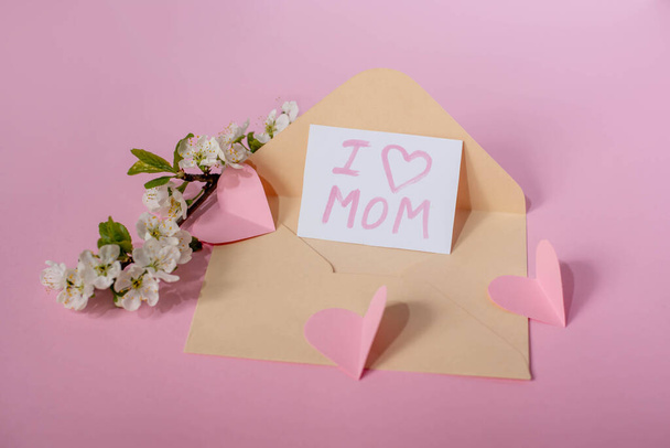 Mother's day postcard. Delicate spring bouquet. Spring flowers i - Foto, afbeelding