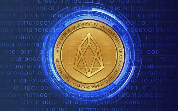 eos virtual currency images. 3d illustrations. digital coins. - Photo, Image
