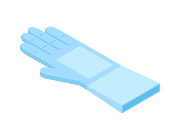 Illustration vectorielle d'icône de gant d'escrime bleu isométrique - Vecteur, image