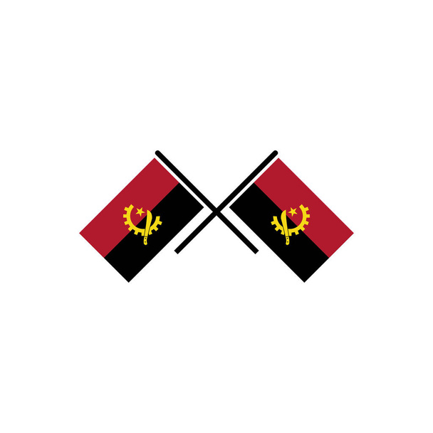 Angola bandiere icona set, Angola indipendenza giorno icona set vettoriale segno simbolo - Vettoriali, immagini