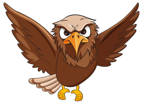 Owl Bird Flying Cartoon Character illustration - Вектор,изображение