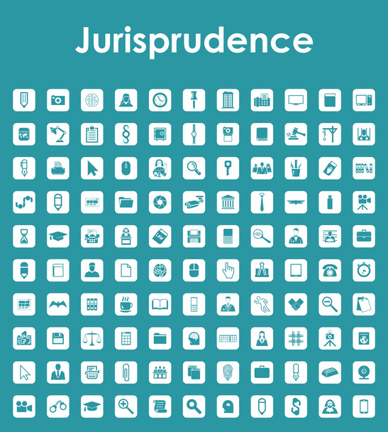 Set of jurisprudence simple icons - Vector, Image