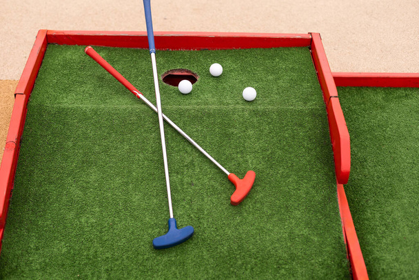 golf club, ball and hole. - Photo, Image