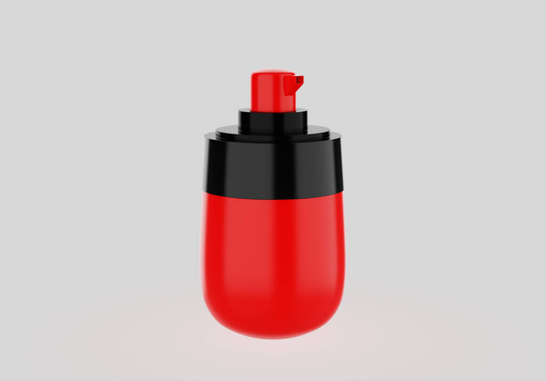 Botella de plástico con boquilla Mockup aislado sobre fondo blanco. ilustración 3d - Foto, imagen