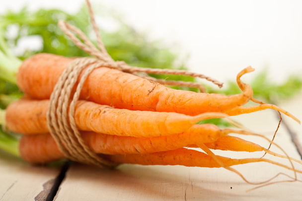 bebé zanahorias racimo atado con cuerda
 - Foto, imagen