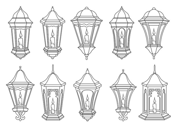 Vintage Lamp Vektor Design Illustration isoliert auf dem Hintergrund - Vektor, Bild