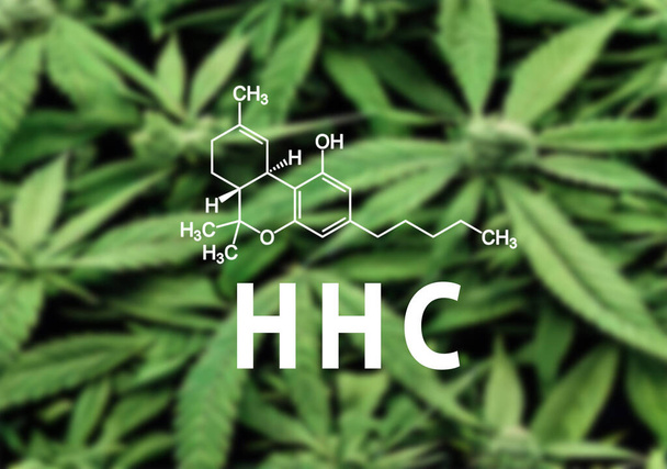 HHC Hexahydrocannabinol es un cannabinoide psicoactivo semisintético con estrcutura química - Foto, Imagen