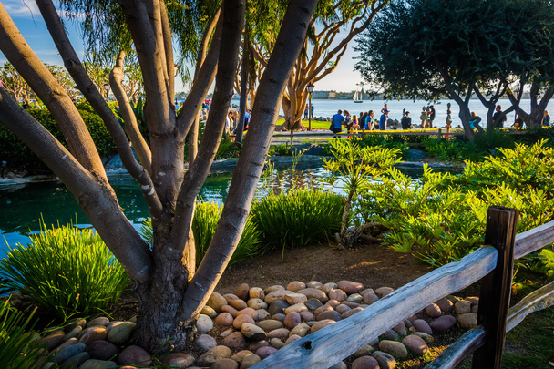Pond at the Seaport Village, in San Diego, California. - Foto, imagen
