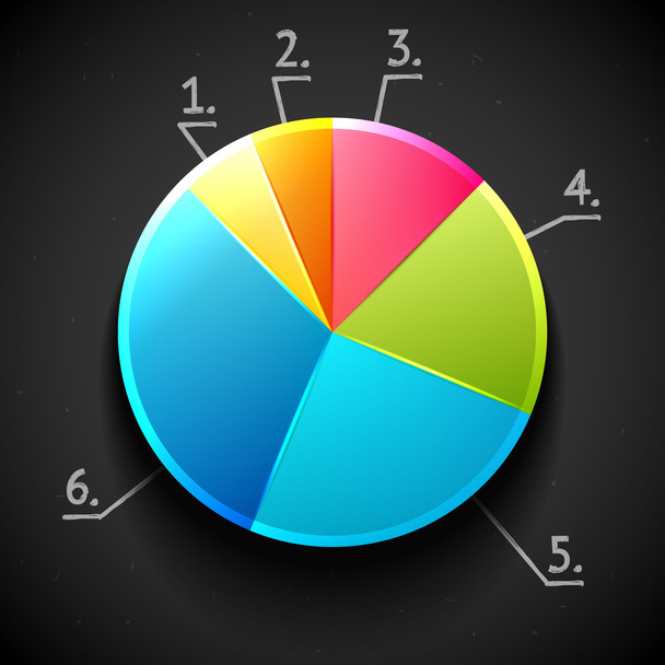 Colorful business pie chart - Vektori, kuva