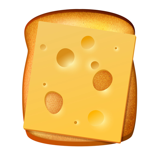 チーズのスライスをトーストしたパン - ベクター画像