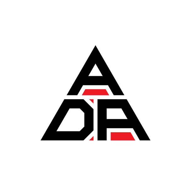 Üçgen şekilli ADA üçgen harf logosu tasarımı. ADA üçgen logo tasarımı monogramı. Kırmızı renkli ADA üçgen vektör logosu şablonu. ADA üçgen logosu Basit, Zarif ve Lüks Logo. - Vektör, Görsel