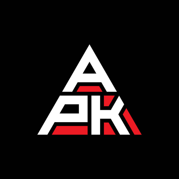 APK triangolo lettera logo design con forma triangolare. Monogramma di progettazione logo triangolo APK. Modello di logo vettoriale triangolo APK con colore rosso. Logo triangolare APK Logo semplice, elegante e lussuoso. - Vettoriali, immagini