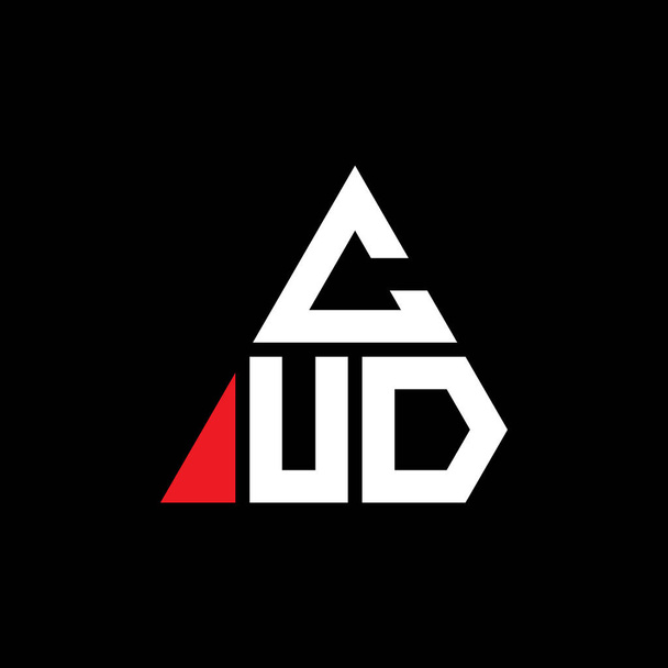 CUD Dreieck Buchstabe Logo-Design mit Dreieck-Form. CUD Dreieck Logo Design Monogramm. CUD-Dreieck-Vektorlogo-Vorlage mit roter Farbe. CUD dreieckiges Logo Einfaches, elegantes und luxuriöses Logo. - Vektor, Bild