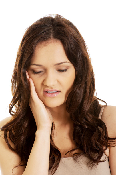 Woman suffering from toothache. - Foto, Imagen