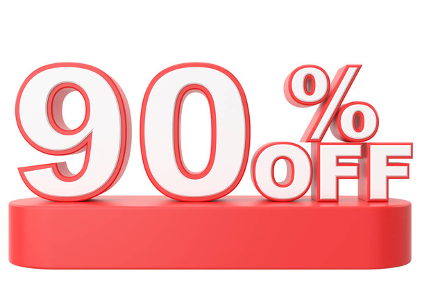3D ninety percent off. 90% off. 90% sale. - Photo, Image