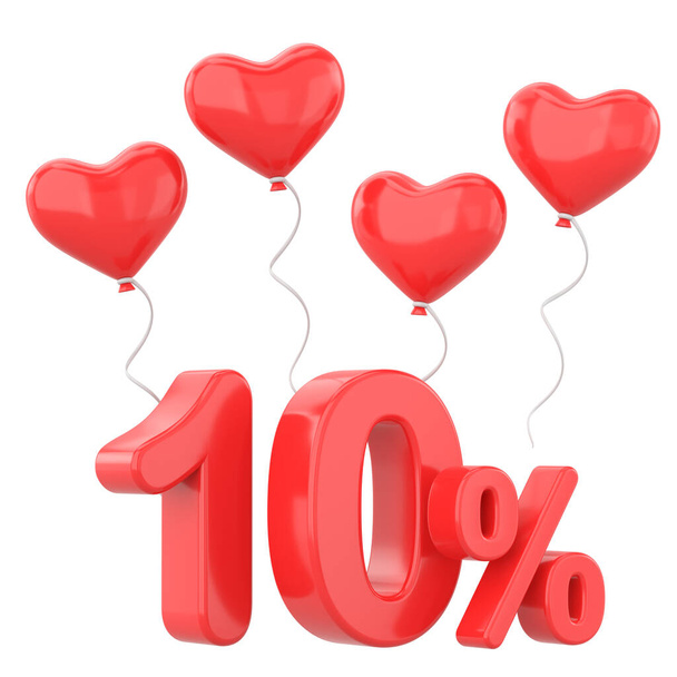 Valentine sale. Ten percent sale. 10% sale. - Foto, Imagen