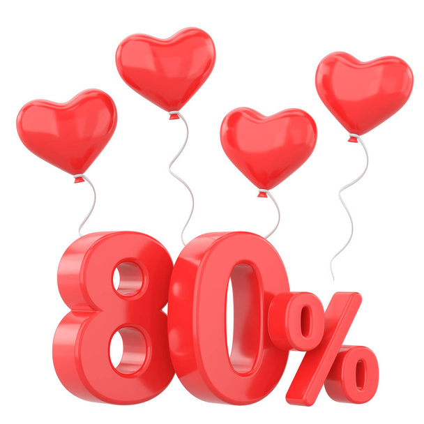 Valentine sale. Eighty percent sale. 80% sale. - Foto, immagini