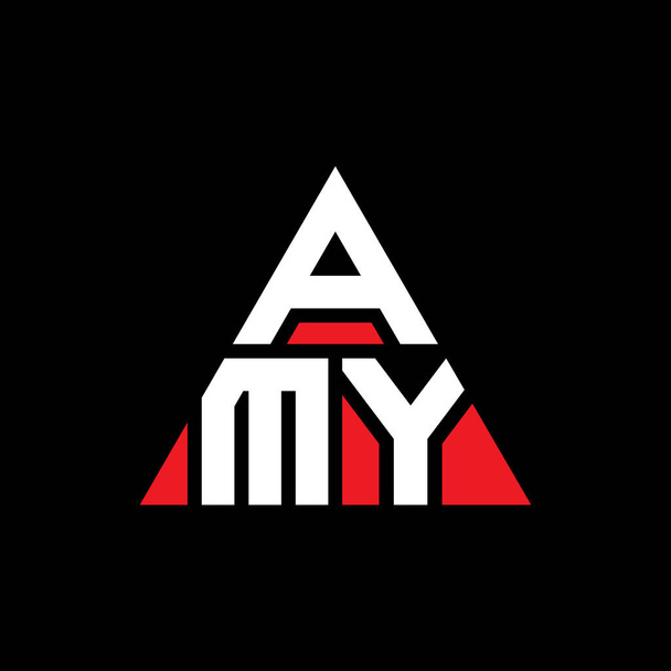 AMY triangle lettre logo design avec forme de triangle. Monogramme design AMY triangle logo. Modèle de logo vectoriel triangle AMY avec couleur rouge. Logo AMY triangulaire Logo simple, élégant et luxueux. - Vecteur, image