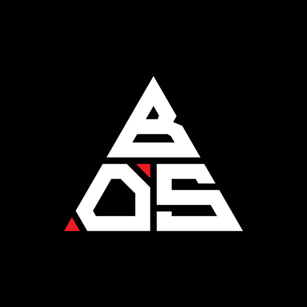 BOS Dreieck Buchstabe Logo-Design mit Dreieck-Form. BOS Dreieck Logo Design Monogramm. BOS-Dreieck-Vektorlogo-Vorlage mit roter Farbe. BOS dreieckiges Logo Einfaches, elegantes und luxuriöses Logo. - Vektor, Bild
