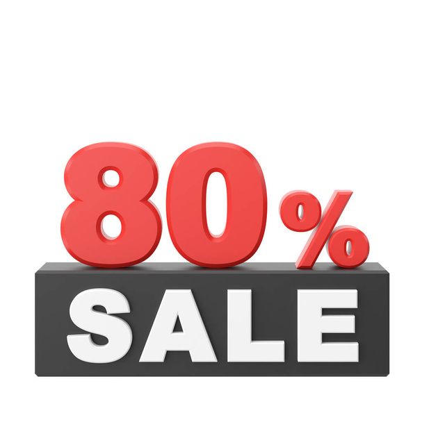 3D eighty percent sale. 80% sale. Sale banner decoration. - Fotó, kép