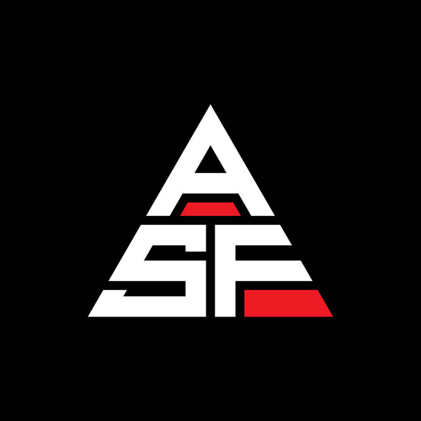 ASF driehoek letter logo ontwerp met driehoek vorm. ASF driehoek logo ontwerp monogram. ASF driehoek vector logo template met rode kleur. ASF driehoekig logo Eenvoudig, elegant en luxueus logo. - Vector, afbeelding