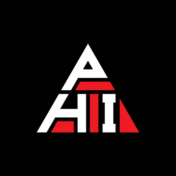 Návrh trojúhelníkového písmene PHI s trojúhelníkovým tvarem. PHI trojúhelník logo design monogram. Šablona vektorového loga trojúhelníku PHI s červenou barvou. Trojúhelníkové logo PHI Jednoduché, elegantní a luxusní logo. - Vektor, obrázek
