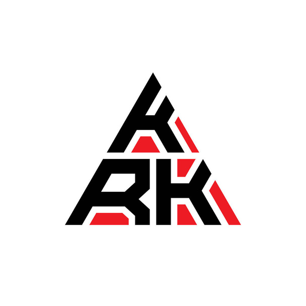 KRK Dreieck Buchstabe Logo-Design mit Dreieck-Form. KRK Dreieck Logo Design Monogramm. KRK-Dreieck-Vektorlogo-Vorlage mit roter Farbe. KRK Dreieckslogo Einfaches, elegantes und luxuriöses Logo. - Vektor, Bild