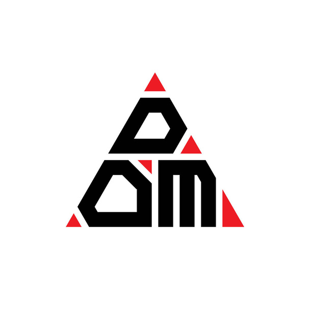 Návrh trojúhelníkového písmene DOM s trojúhelníkovým tvarem. DOM trojúhelník logo design monogram. Šablona vektorového loga trojúhelníku DOM s červenou barvou. DOM trojúhelníkové logo Jednoduché, elegantní a luxusní logo. - Vektor, obrázek