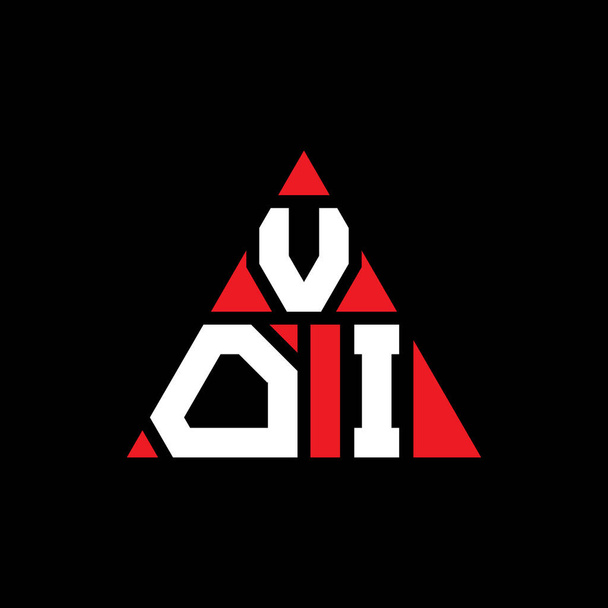 VOI driehoekig logo met driehoekige vorm. VOI driehoekig logo ontwerp monogram. VOI driehoek vector logo template met rode kleur. VOI driehoekig logo Eenvoudig, elegant en luxueus logo. - Vector, afbeelding